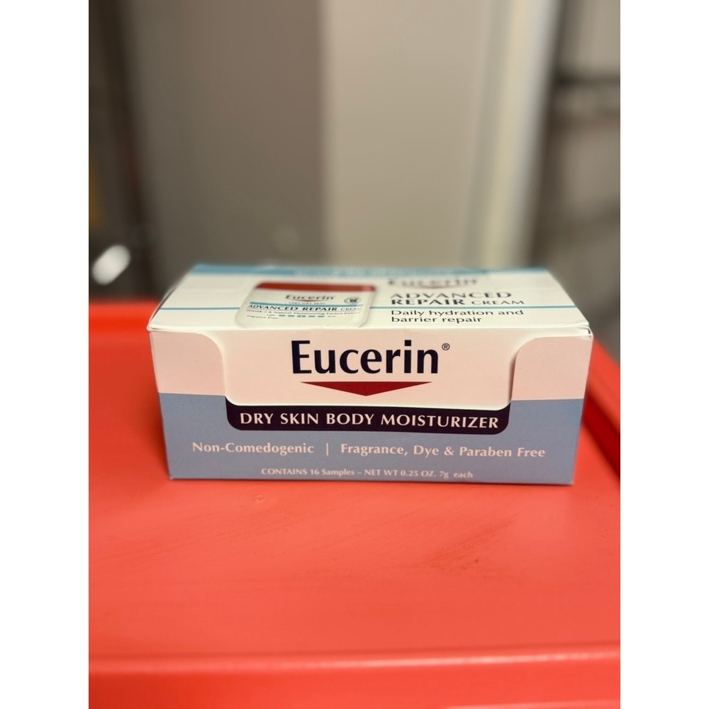 Eucerin Advanced Repair Cream Dry Skin Body Moisturizer 16 Samples 0.25oz Each